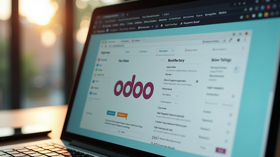 Close-up view of a website design interface showcasing Odoo’s drag-and-drop feature