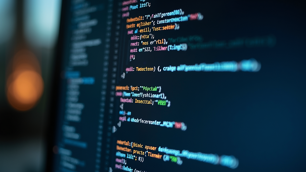Close-up view of an open-source software code on a computer screen