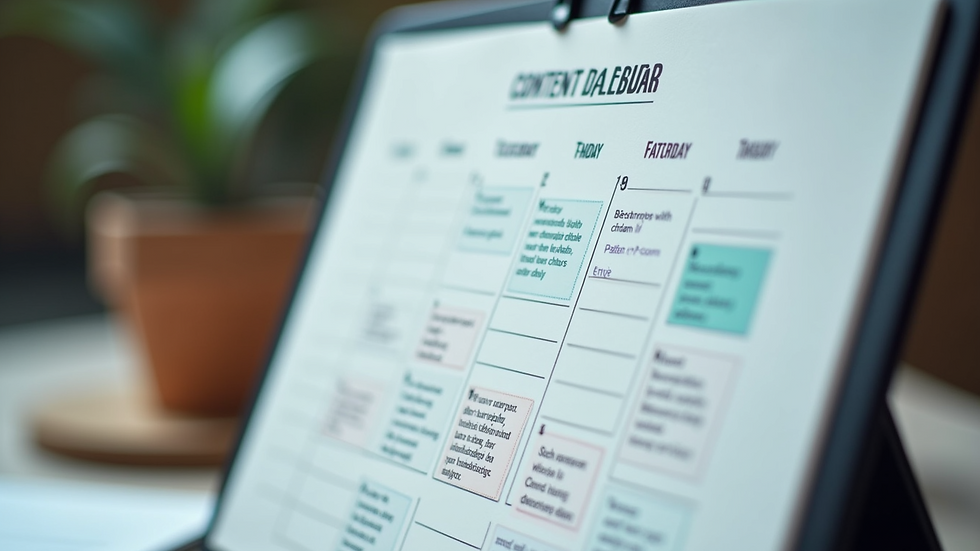 Eye-level view of a content calendar with scheduled marketing messages