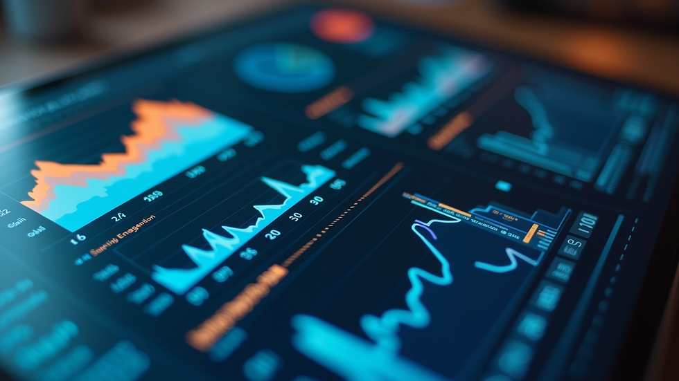 High angle view of a marketing analytics dashboard showcasing engagement metrics