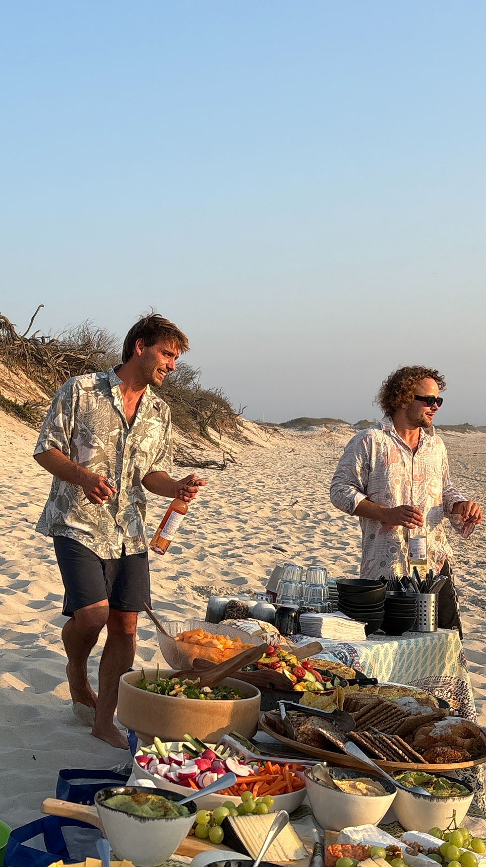 Wine and Cheese at the beach in Portugal