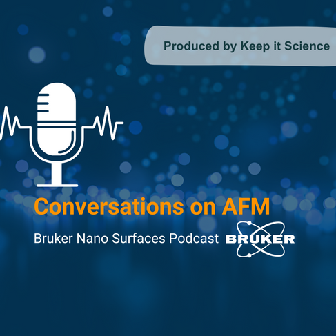 "Conversations on AFM" podcast written on decorative background