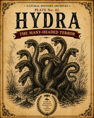 lernaean hydra myth, the hydra monster is a creature of legend