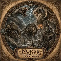 Norse mythological creatures in chaos
