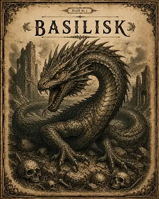 The basilisk, mythic creature of legend