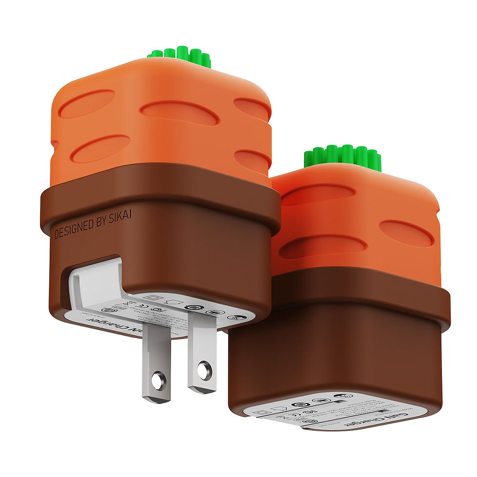 EnergyFort 33W GaN USB-C charger with Carrot and Cactus silicone covers