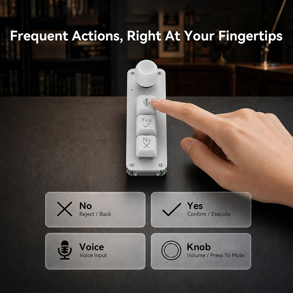 PicoKey voice macro keypad controls for Voice, Yes, No and the rotary volume knob