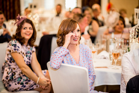 Guests Laughing at Speech at Stradey Park Hotel Llanelli, Carmarthenshire Wedding Photography
