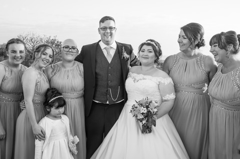 Bride and Bridesmaids Wedding Photography Portrait at Stradey Park Hotel, Llanelli