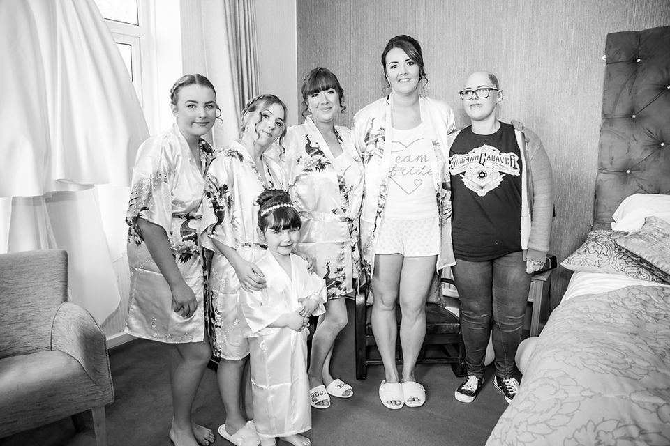 Wedding Photography Swansea, The Gower and Carmarthenshire of Bridal Group Shot