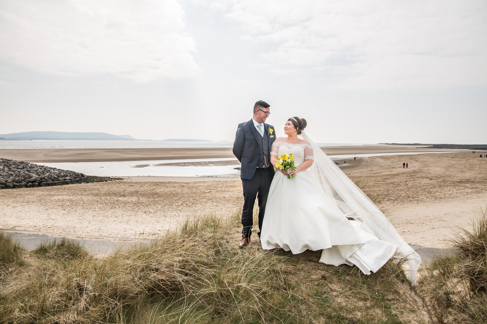 Bride and Groom Photography with the Gower and Swansea Beach at Burry Port