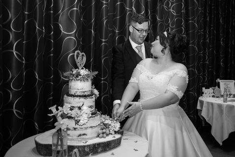 Cake Cutting Wedding Photography Portrait at Stradey Park Hotel, Llanelli