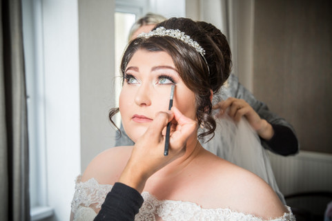 Natural Wedding Photography in Swansea, Carmarthen and The Gower of Bride's makeup