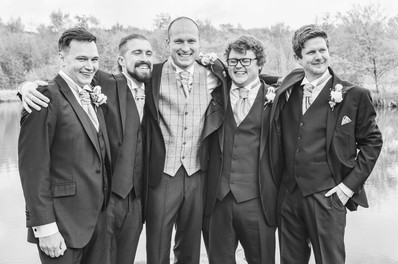 grooms men have fun photography at sylen lakes