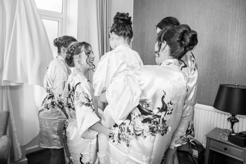 Bridal Group Shot Wedding Photography Swansea, The Gower and Carmarthenshire of Bridal Preparations.