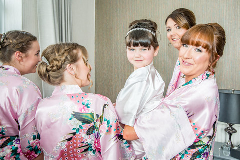 Child looking at Wedding Photography Swansea, The Gower and Carmarthenshire of Bridal Preparations.