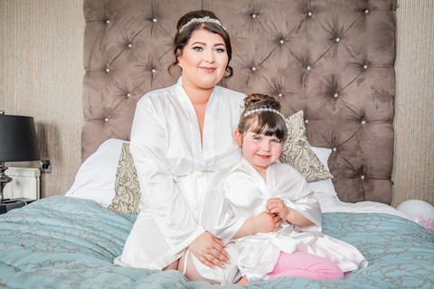 Natural Wedding Photography Photo of Bride and Daughter in Swansea, Carmarthen and The Gower