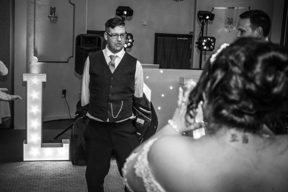Groom Dancing Wedding Photography at Stradey Park Hotel, Carmarthenshire