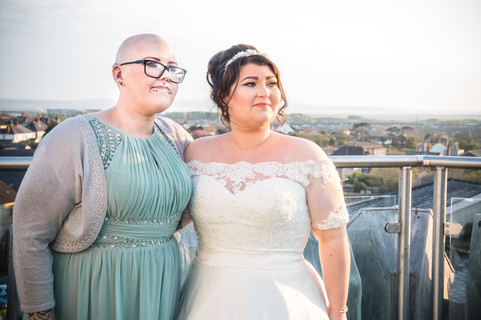 Bride and Bridesmaid Wedding Photography Portrait at Stradey Park Hotel, Llanelli
