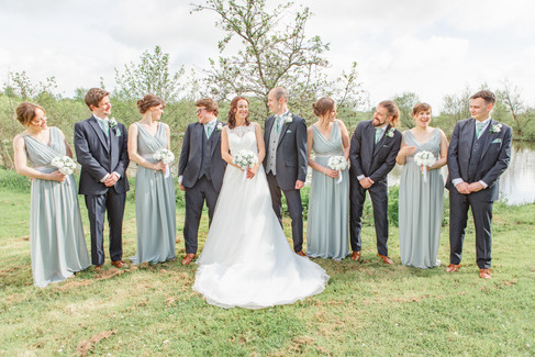wedding party photography at sylen lakes around one of the main lakes