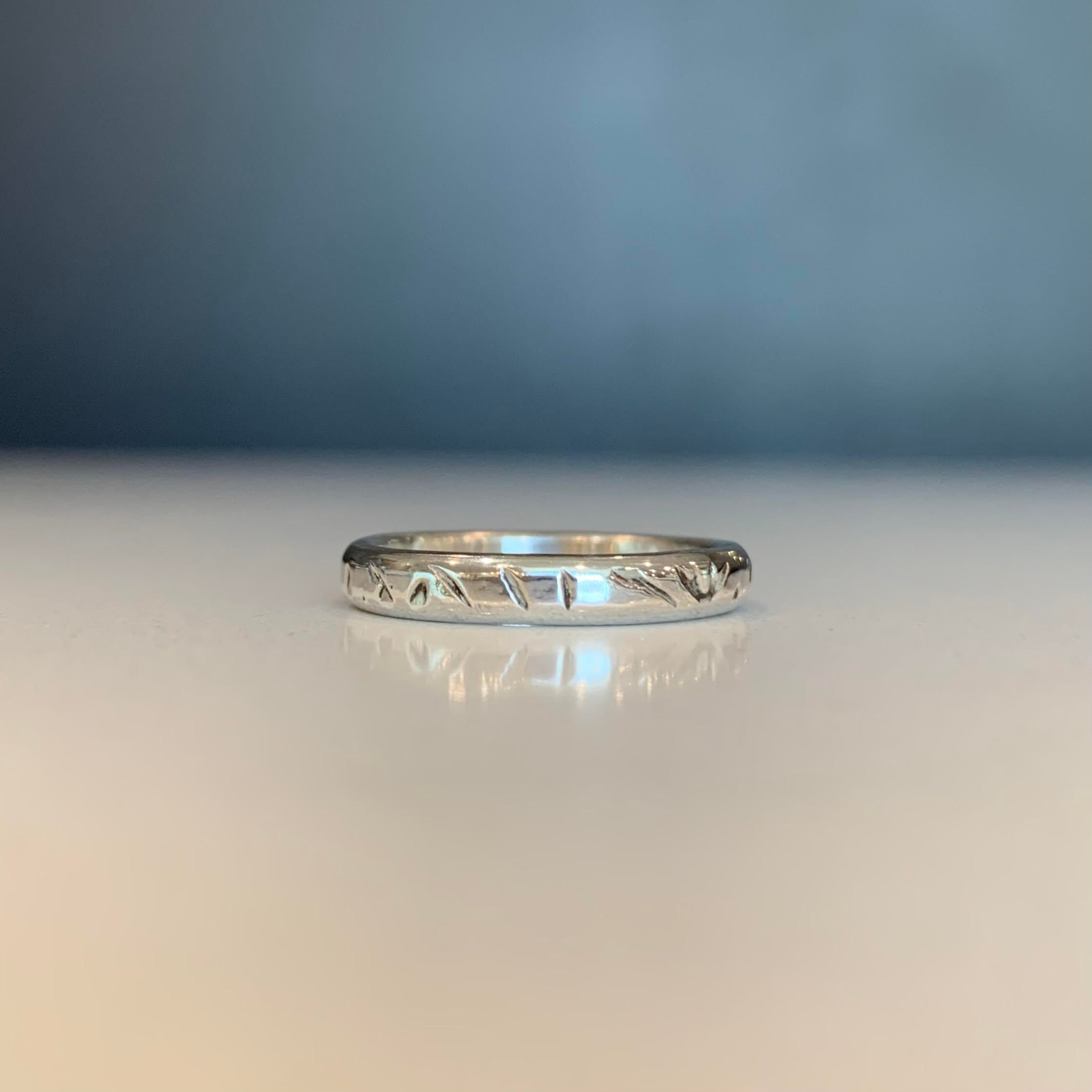 Scroll Embossed Stacking Ring