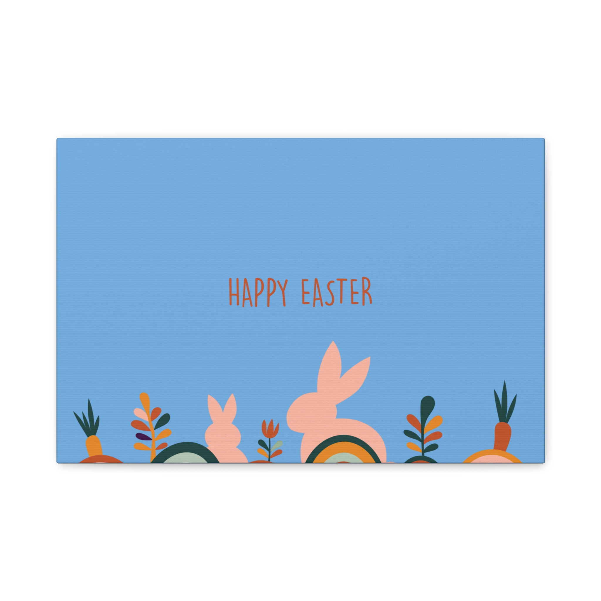Happy Easter Bunny Canvas — Pastel Spring Wall Art (Matte Stretched 1.25")
