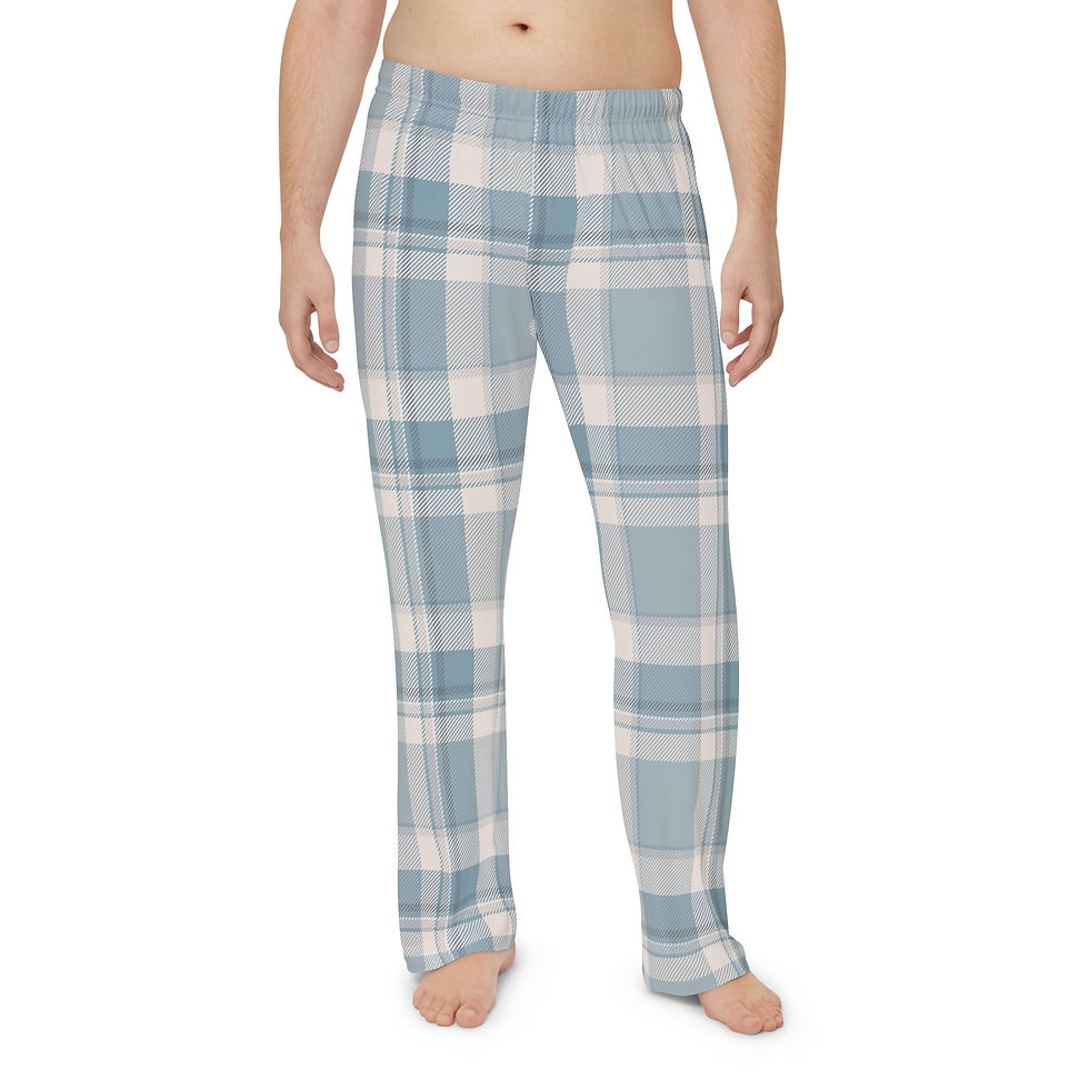 Thumbnail: Blue Plaid Pajama Pants — Men's Cozy Lounge Sleepwear