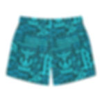 Thumbnail: Tropical Tribal Swim Trunks — Teal Aztec All-Over Print