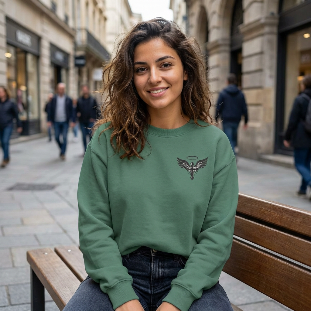 Faith Over Fear Sweatshirt — Lion & Isaiah 41:10 Christian Crewneck