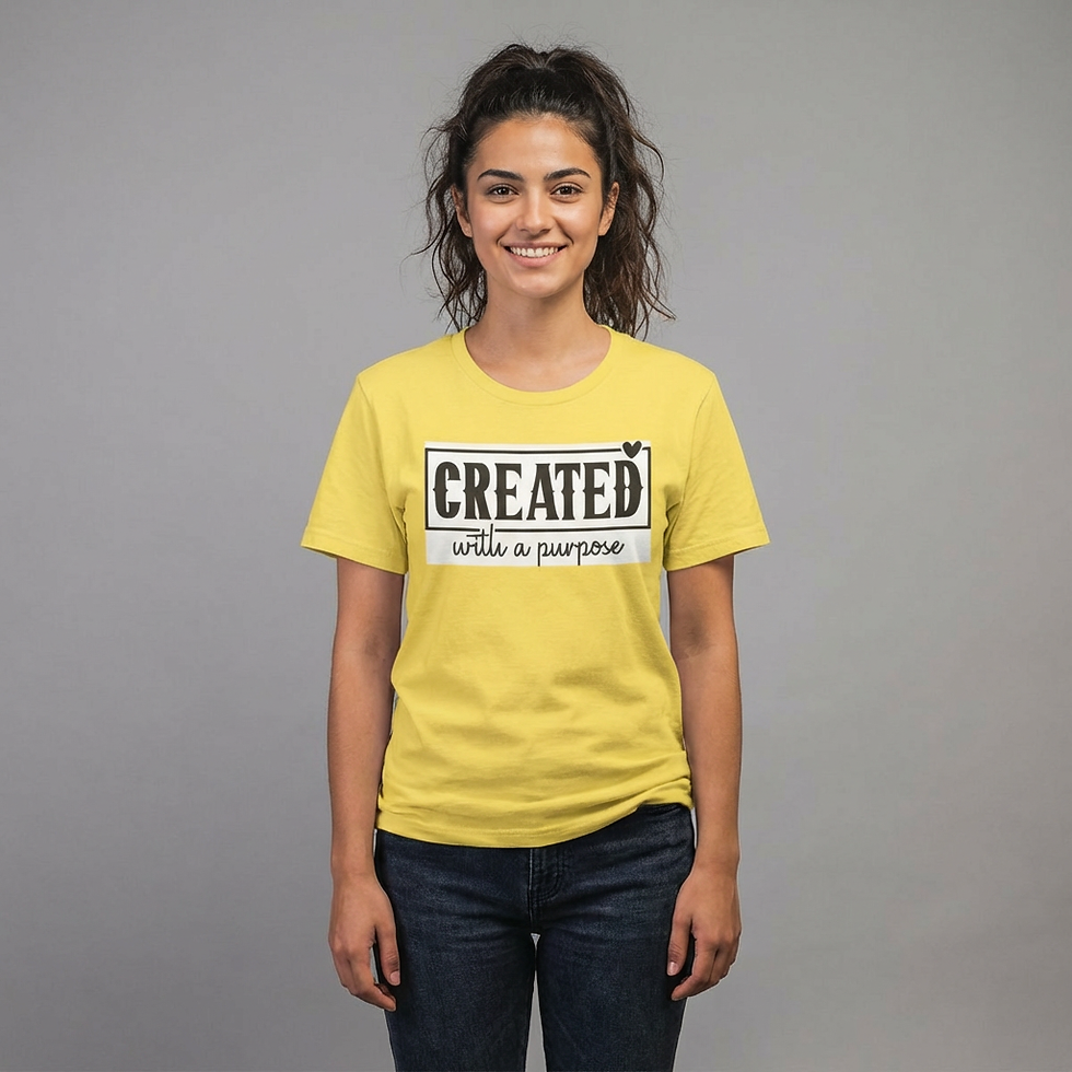 Thumbnail: Created with a Purpose T‑Shirt — Inspirational Chest Logo Tee