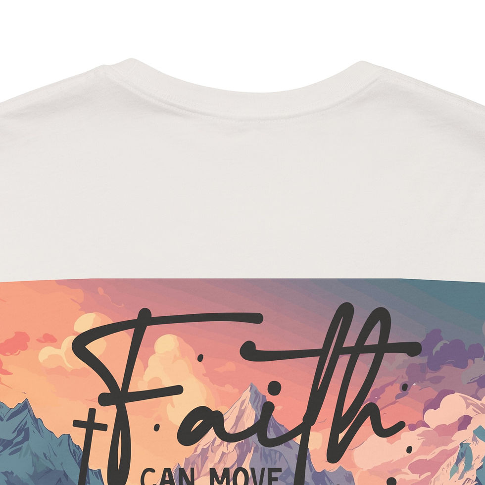 Thumbnail: Faith Can Move Mountains T‑Shirt — Inspirational Mountain Landscape Tee
