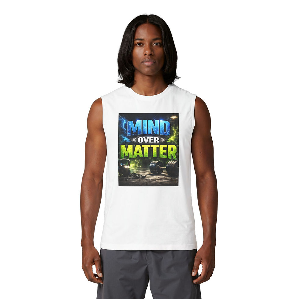 Thumbnail: Mind Over Matter Muscle Tank — Motivational Gym Workout Tank Top