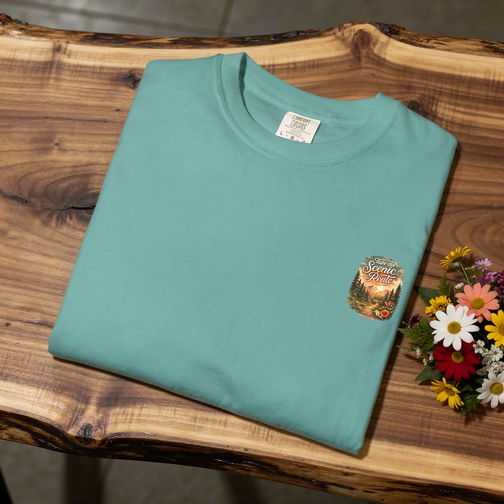 Thumbnail: Scenic Route T-Shirt — 'Take the Scenic Route' Mountain Nature Tee