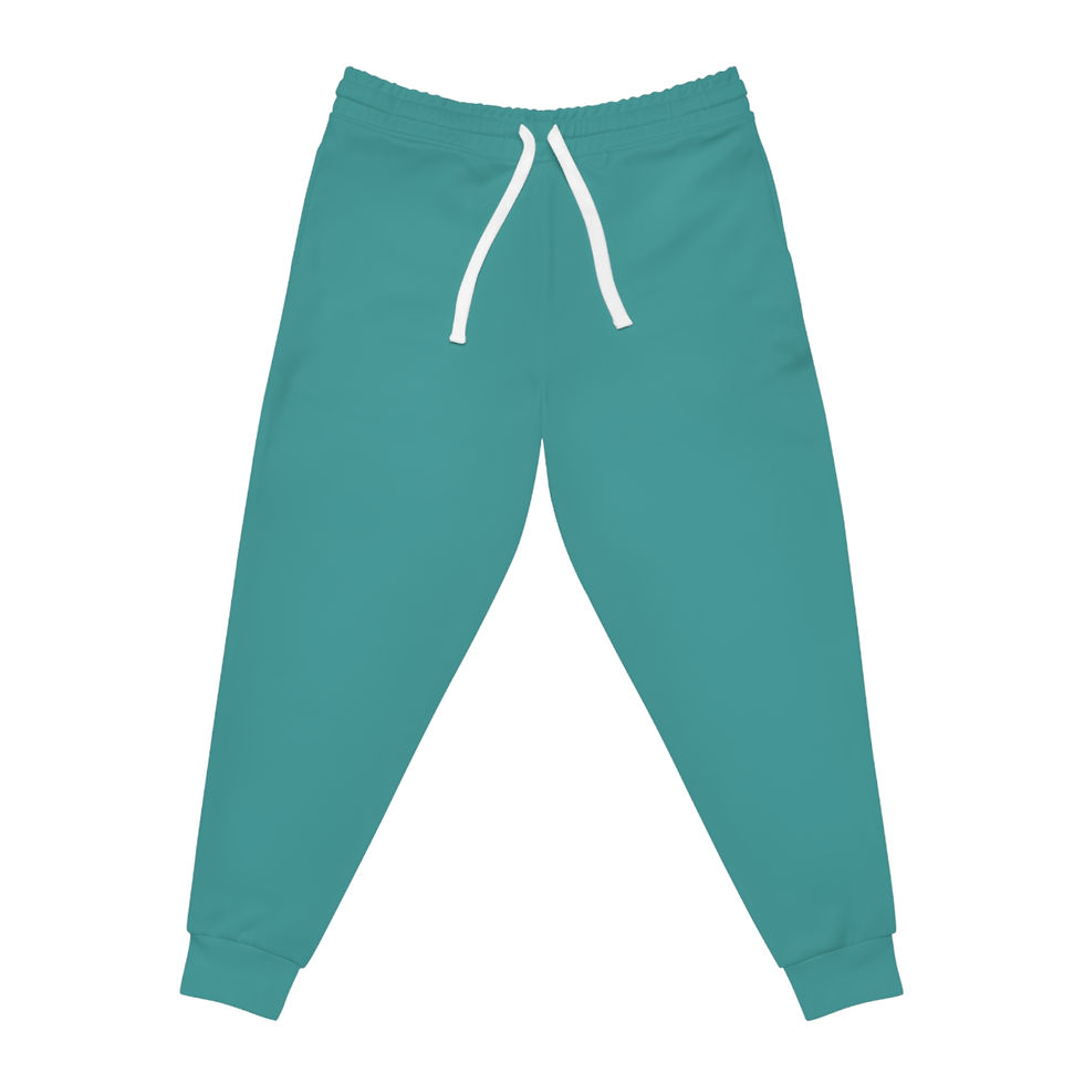 Thumbnail: Teal All-Over Print Athletic Joggers — Lightweight Casual Workout Pants