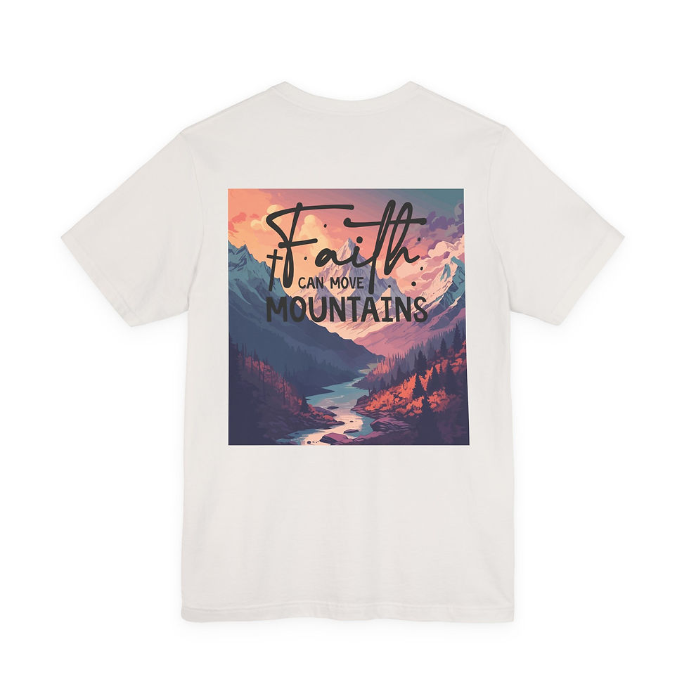 Thumbnail: Faith Can Move Mountains T‑Shirt — Inspirational Mountain Landscape Tee