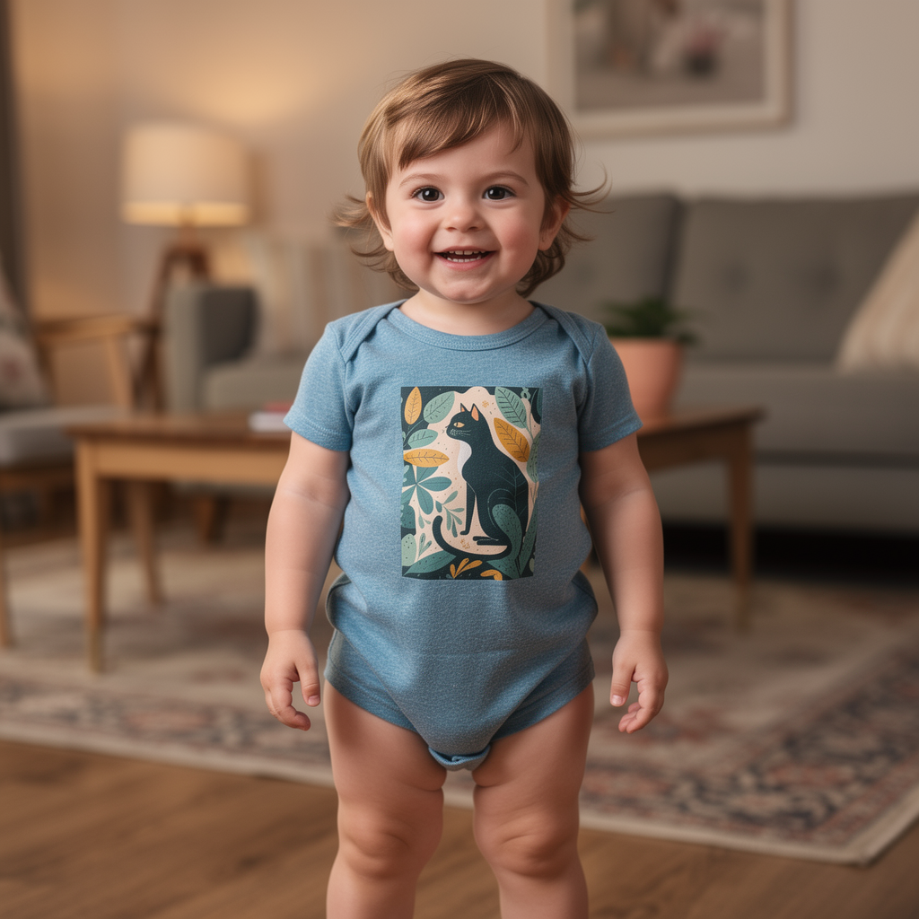 Baby Bodysuit — Whimsical Forest Dog Print Infant Onesie