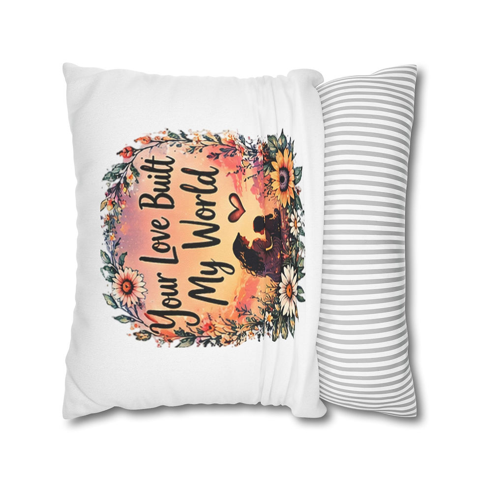 Thumbnail: Your Love Built My World Throw Pillowcase — Mother & Child Decorative Pillow