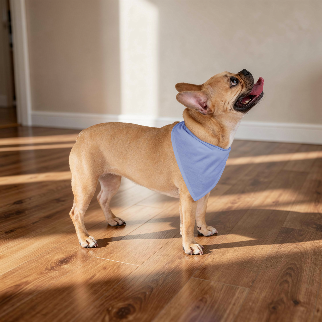 Solid Light Blue Pet Bandana — Triangle Dog & Cat Scarf