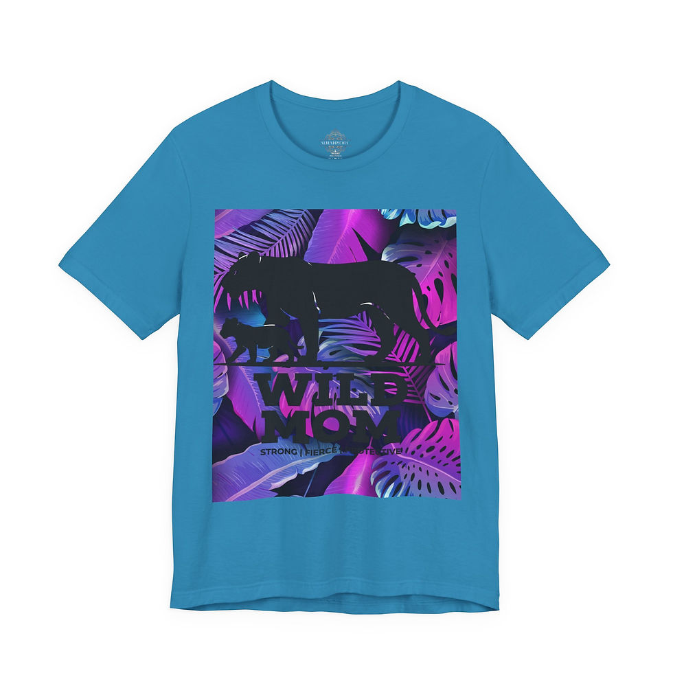Thumbnail: Wild Wolf Graphic Tee — Neon Tropical Silhouette Shirt