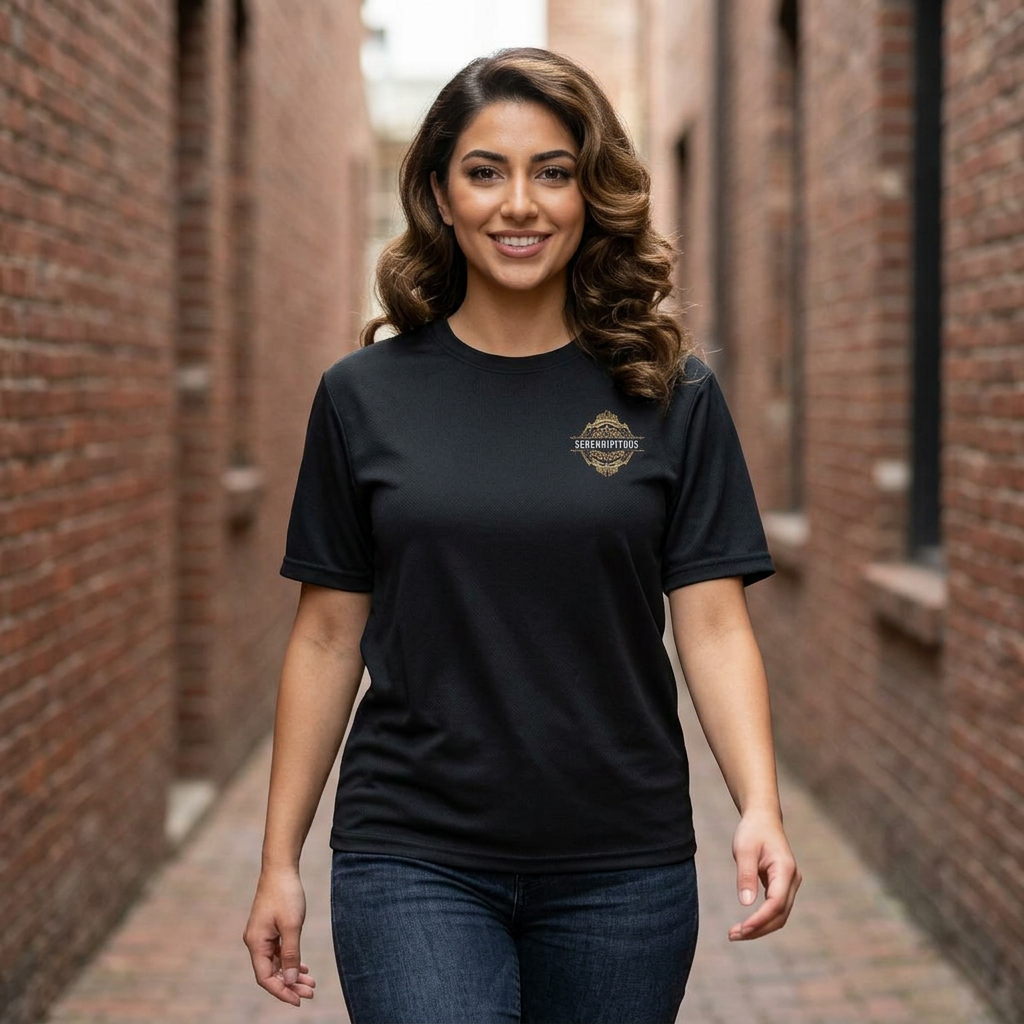 Serendipitous Vintage Crest Tee - Moisture-Wicking Athletic Shirt