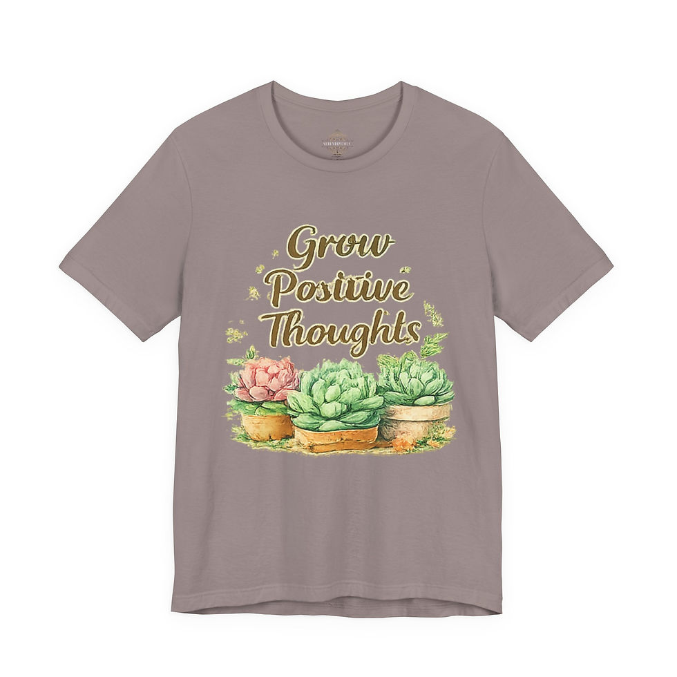 Thumbnail: Grow Positive Thoughts Succulent Tee — Inspirational Plant Lover T-Shirt