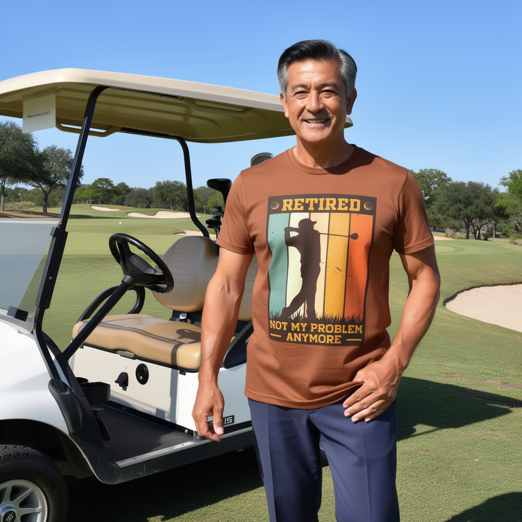 Retired Golfer T-Shirt — “Retired: Not My Problem Anymore” Vintage Golf Shirt