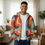 Thumbnail: Retro Swirl Zip Hoodie — Psychedelic 70s All-Over Print
