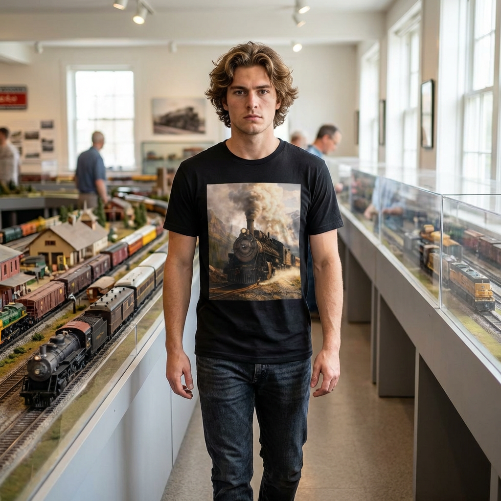 Steam Locomotive Vintage Train T-Shirt — Retro Mountain Railroad Tee