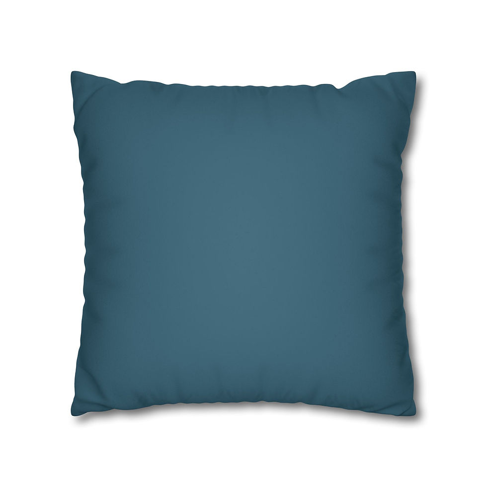 Thumbnail: Faux Suede Square Pillowcase — Teal Decorative Throw Pillow Cover