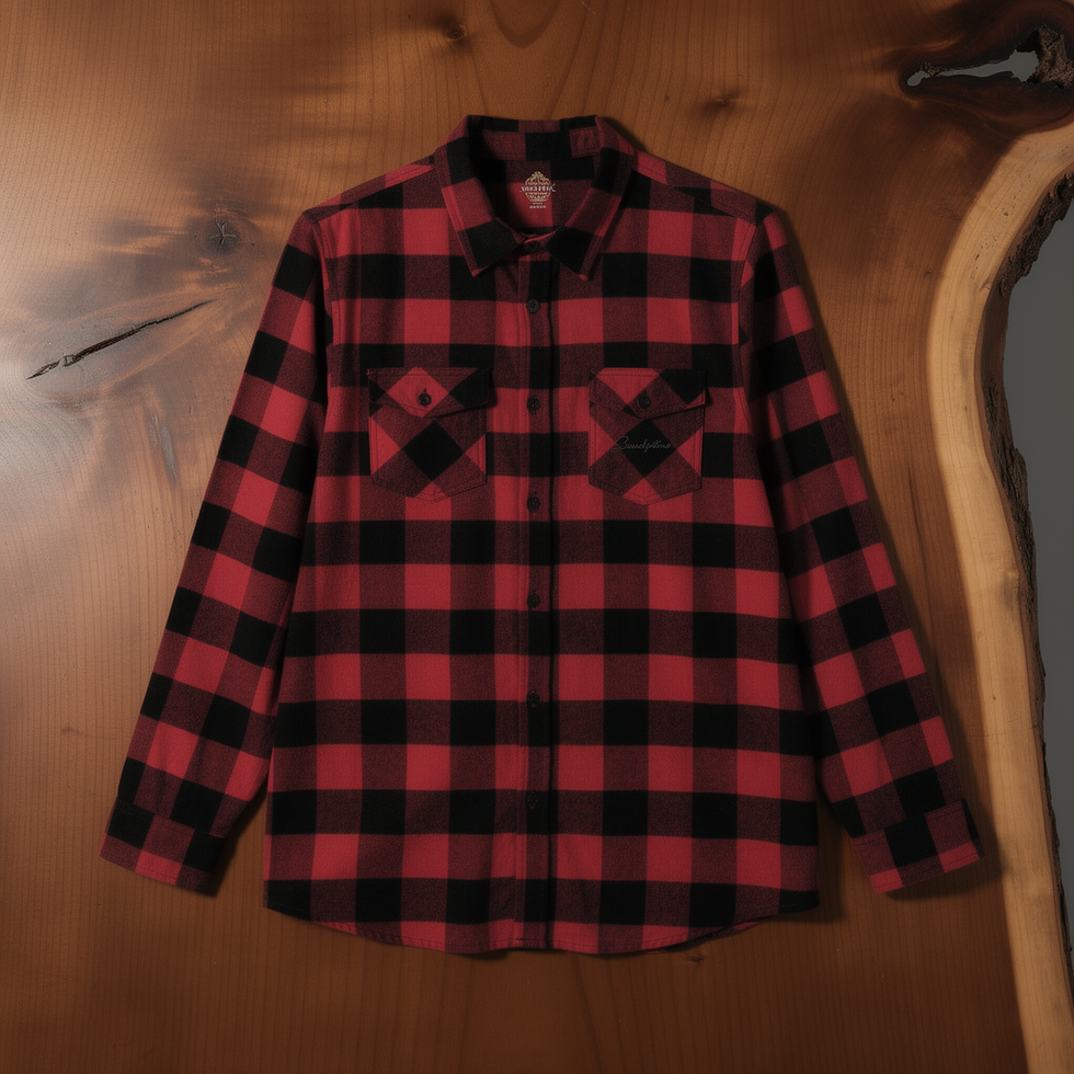 Thumbnail: Olive & Black Buffalo Plaid Flannel Shirt