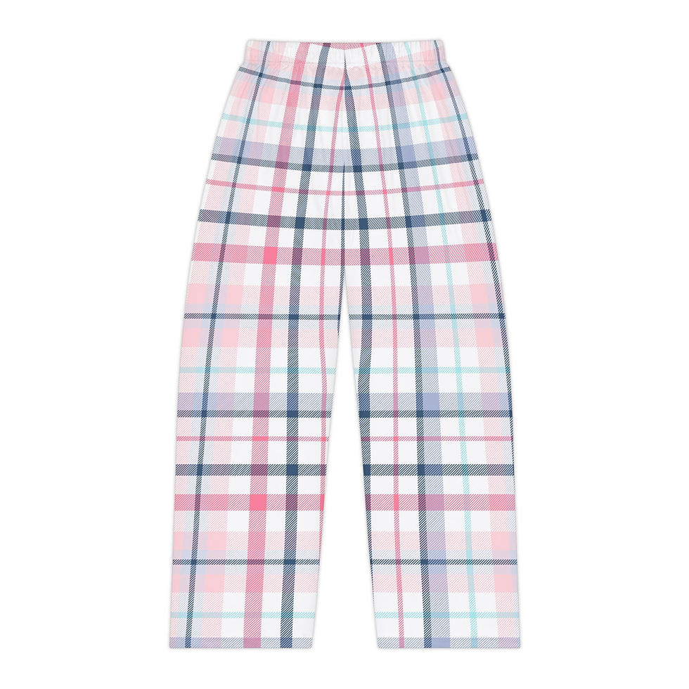 Thumbnail: Pink Blue Plaid Women's Pajama Pants — Cozy Lounge Sleepwear