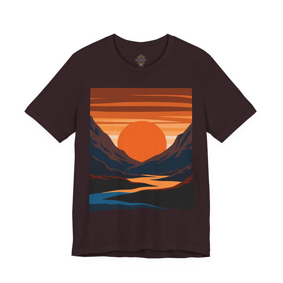 Thumbnail: Sunset Valley Tee — Retro Mountain Landscape T-Shirt