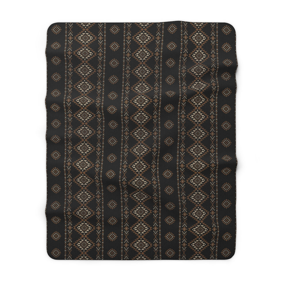 Thumbnail: Southwestern Sherpa Fleece Blanket — Cozy Aztec Plaid Throw for Home & Cabin