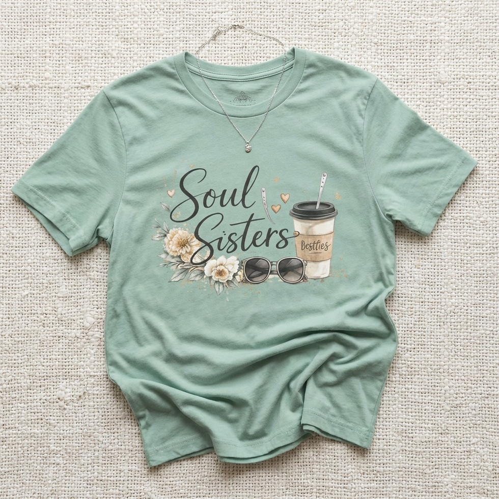 Thumbnail: Soul Sisters T‑Shirt — Floral Coffee Friends Tee